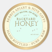 Backyard Nehmt Honey Label Hand Flaschen Roh Runder Aufkleber (Vorderseite)