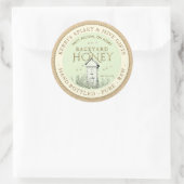 Backyard Nehmt Honey Label Hand Flaschen Roh Runder Aufkleber (Tasche)