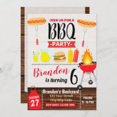 BACKYARD PARTY BBQ BIRTHDAY INVITATION EINLADUNG (Vorne/Hinten)