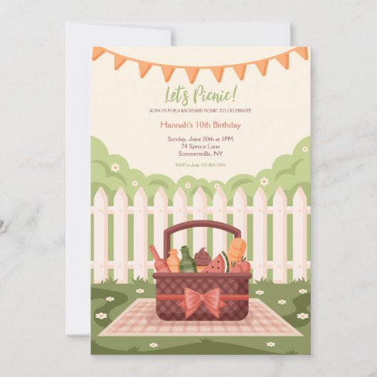 Backyard Picnic Einladung (Vorderseite)