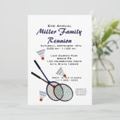 Backyard Picnic Games/ Badminton Einladung (Stehend Vorderseite)