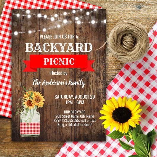 Backyard Picnic Party Einladung