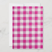 Backyard Pink Gingham Baby-Q Baby Dusche Einladung (Rückseite)