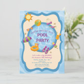 Backyard Pool-Party Einladung (Stehend Vorderseite)