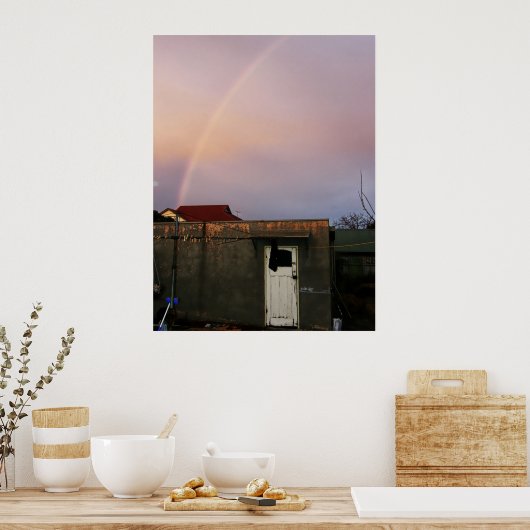 Backyard Rainbow Poster (Küche)
