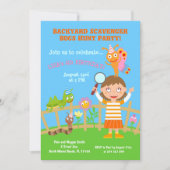 Backyard Scavenger Bug Jagd Birhtday Party Einladung (Vorderseite)