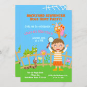 Backyard Scavenger Bug Jagd Birhtday Party Einladung (Vorne/Hinten)