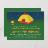 Backyard Sleepover Camping Geburtstagsparty Einladung (Vorne/Hinten)