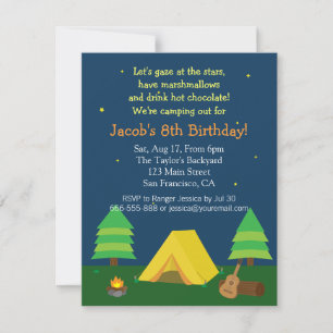 Backyard Sleepover Camping Geburtstagsparty für Ju Einladung