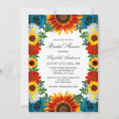 Backyard Summer Floral Brautparty Einladung (Vorderseite)