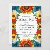 Backyard Summer Floral Geburtstag Einladung (Vorderseite)