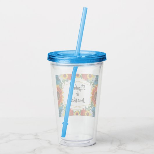 Backyard Summer Floral Geometric Acryltrinkbecher (Rückseite)