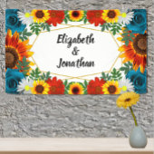 Backyard Summer Floral Geometric Banner
