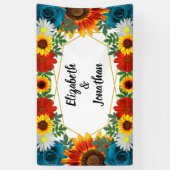 Backyard Summer Floral Geometric Banner (Vertikal)