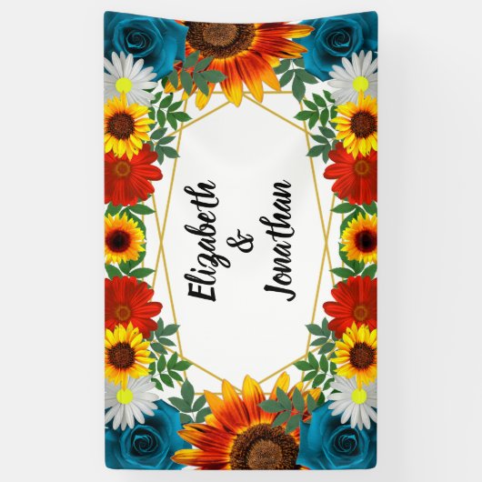 Backyard Summer Floral Geometric Banner (Vertikal)