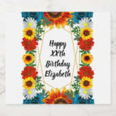 Backyard Summer Floral Geometric Bierflaschenetikett (Einzelnes Label)