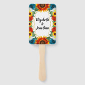 Backyard Summer Floral Geometric Fächer (Rückseite)