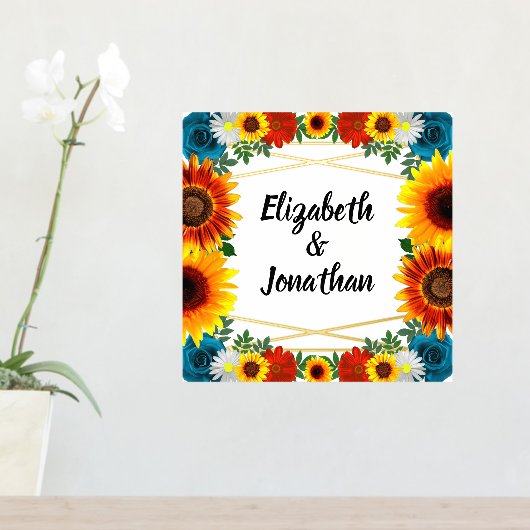 Backyard Summer Floral Geometric Foliendrucke (In Situ (Eingangstisch))