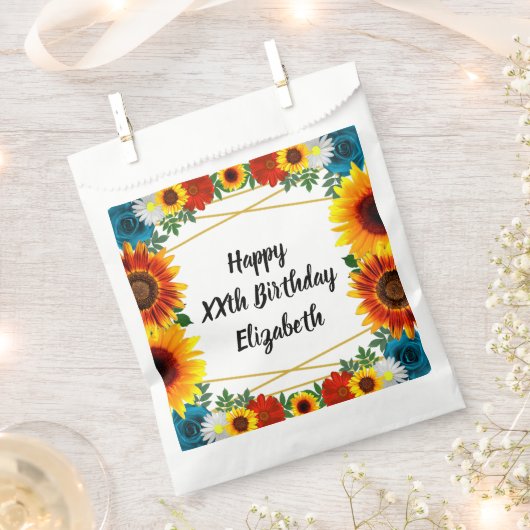 Backyard Summer Floral Geometric Geschenktütchen (Ausgeschnitten)