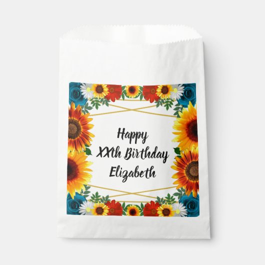 Backyard Summer Floral Geometric Geschenktütchen (Vorderseite)