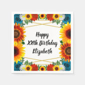 Backyard Summer Floral Geometric Napkins Serviette (Vorderseite)