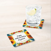 Backyard Summer Floral Geometric Rechteckiger Pappuntersetzer (Vor Ort)