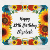 Backyard Summer Floral Geometric Schaumweinetikett (Einzelnes Label)