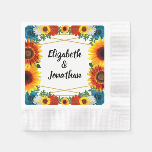 Backyard Summer Floral Geometric Serviette (Vorderseite)