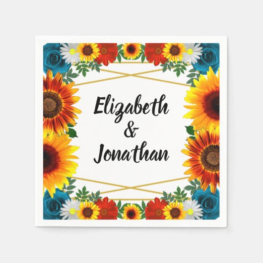 Backyard Summer Floral Geometric Serviette (Vorderseite)