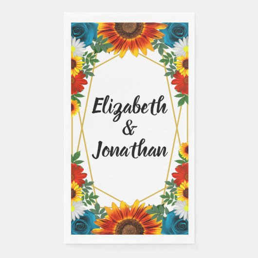 Backyard Summer Floral Geometric Serviette (Vorderseite)