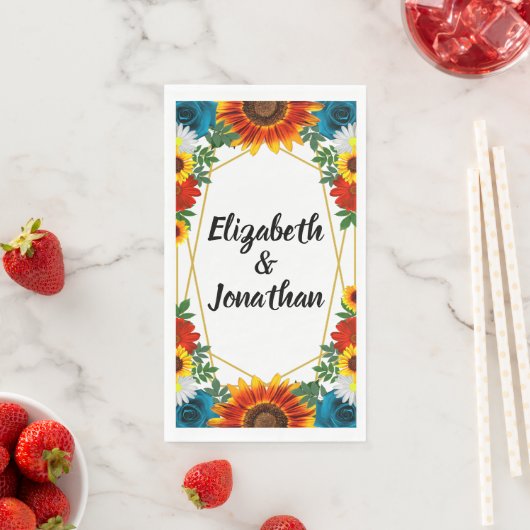 Backyard Summer Floral Geometric Serviette (Beispiel)