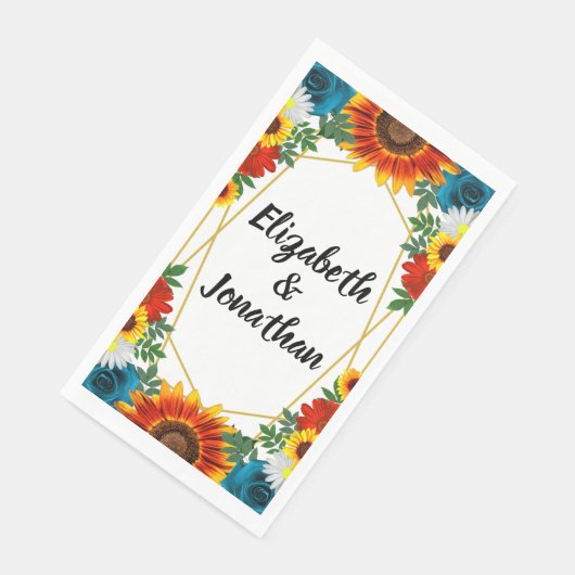 Backyard Summer Floral Geometric Serviette (Ecke)