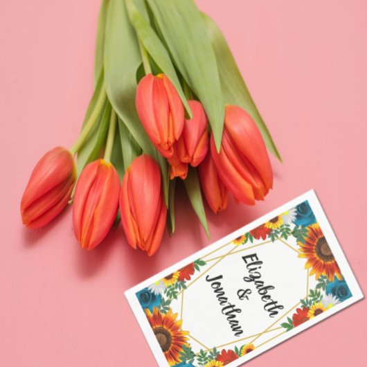 Backyard Summer Floral Geometric Serviette