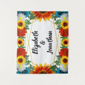 Backyard Summer Floral Geometric Wandteppich (Vorderseite)