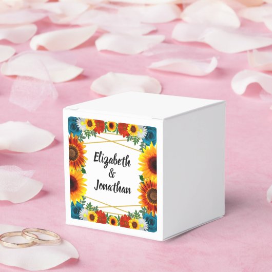 Backyard Summer Floral Geometric Wedding Geschenkschachtel (Hochzeit)