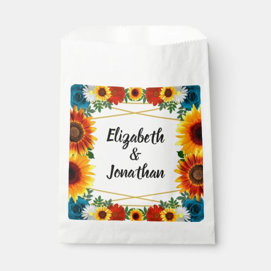 Backyard Summer Floral Geometric Wedding Geschenktütchen (Vorderseite)