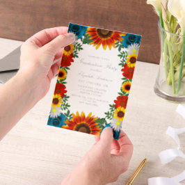 Backyard Summer Floral Graduation Party Pergament Einladungen