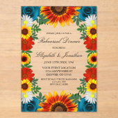 Backyard Summer Floral Probe Dinner Acryleinladungen (Vorderseite)