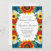 Backyard Summer Floral Probe Dinner Einladung (Vorderseite)