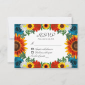 Backyard Summer Floral RSVP Karte (Vorderseite)