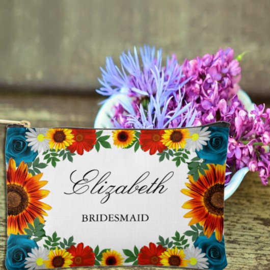 Backyard Summer Floral Zubehörtasche