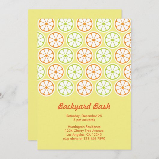 Backyard Summer Party Einladung (Vorne/Hinten)