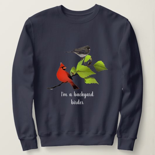 Backyard Vogelbeobachter Gift / Kardinal Bird auf  Sweatshirt (Design vorne)