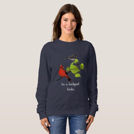 Backyard Vogelbeobachter Gift / Kardinal Bird auf Sweatshirt (Vorne ganz)