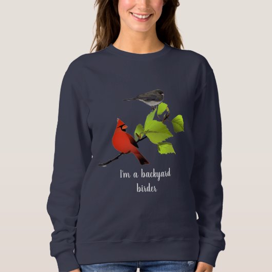 Backyard Vogelbeobachter Gift / Kardinal Bird auf  Sweatshirt (Vorderseite)