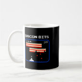 Bacon 8-Bit Video Game Player Retro Nerd Geek Kaffeetasse (Links)