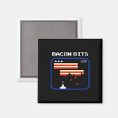 Bacon 8-Bit Video Game Player Retro Nerd Geek Magnet (Vorderseite/Rückseite)