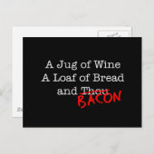 Bacon A Jug of Wine Postkarte (Vorne/Hinten)