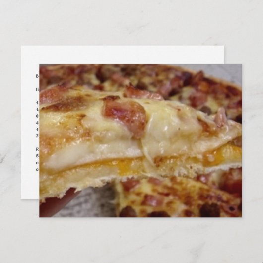 Bacon and Cheese Breakfast Pizza Rezept Postkarte (Vorne/Hinten)