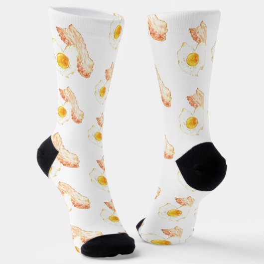 Bacon and Egge Frühstück Lover Wasserfarbe Socken (Gewinkelt)